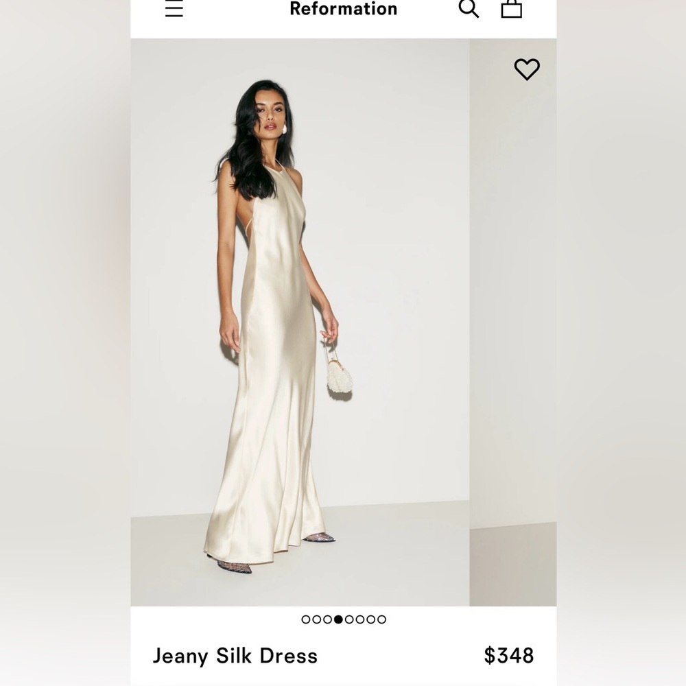 Jeany Silk Dress from Reformation. Stunning Dress